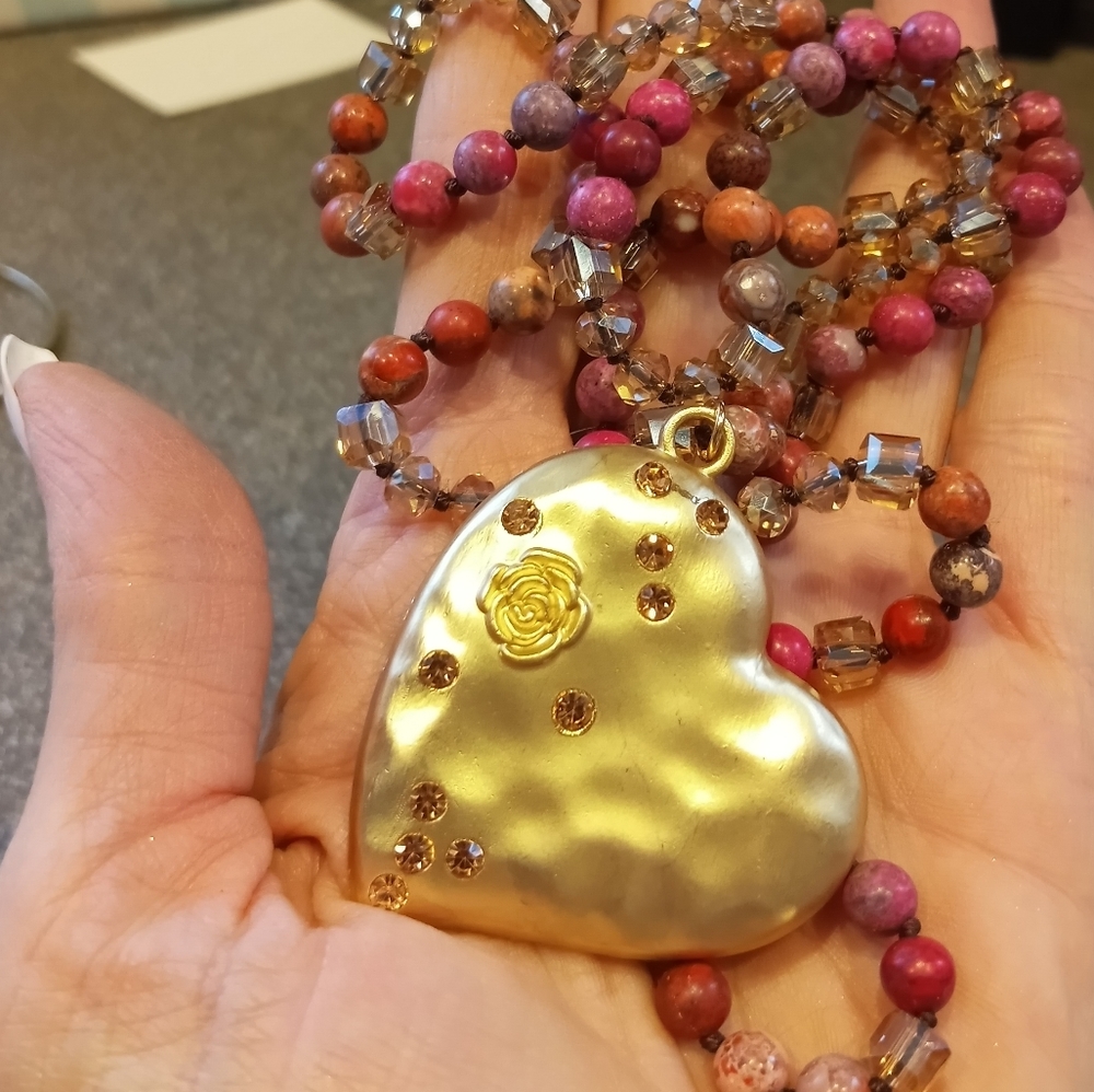 Gorgeous Heart beard chain necklace